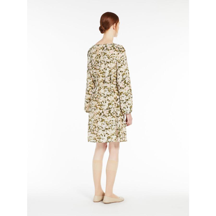 【セール40%OFF】MAX MARA  WEEKEND  レディース ピュア シルク クレープ・ド・シン フローラル プリント ドレス `アイボリー‘ HAMBURG-DRESSの画像
