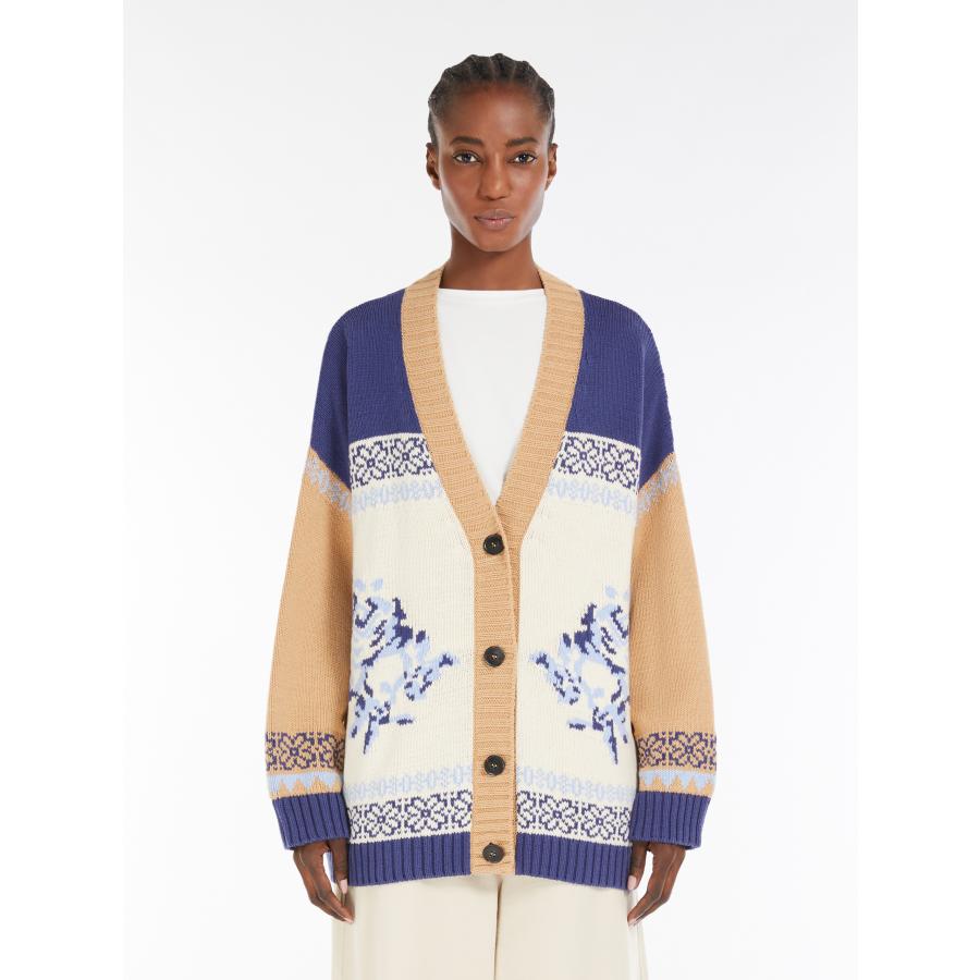 【セール40%OFF】MAX MARA  WEEKEND  レディースコットン 長袖カーディガン Vネック  `ネイビー` HENRY-CARDIGANの画像