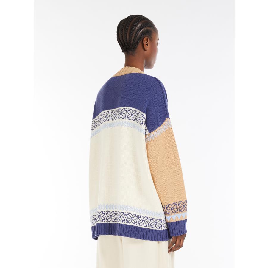 【セール40%OFF】MAX MARA  WEEKEND  レディースコットン 長袖カーディガン Vネック  `ネイビー` HENRY-CARDIGANの画像