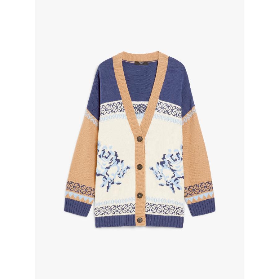 【セール40%OFF】MAX MARA  WEEKEND  レディースコットン 長袖カーディガン Vネック  `ネイビー` HENRY-CARDIGANの画像