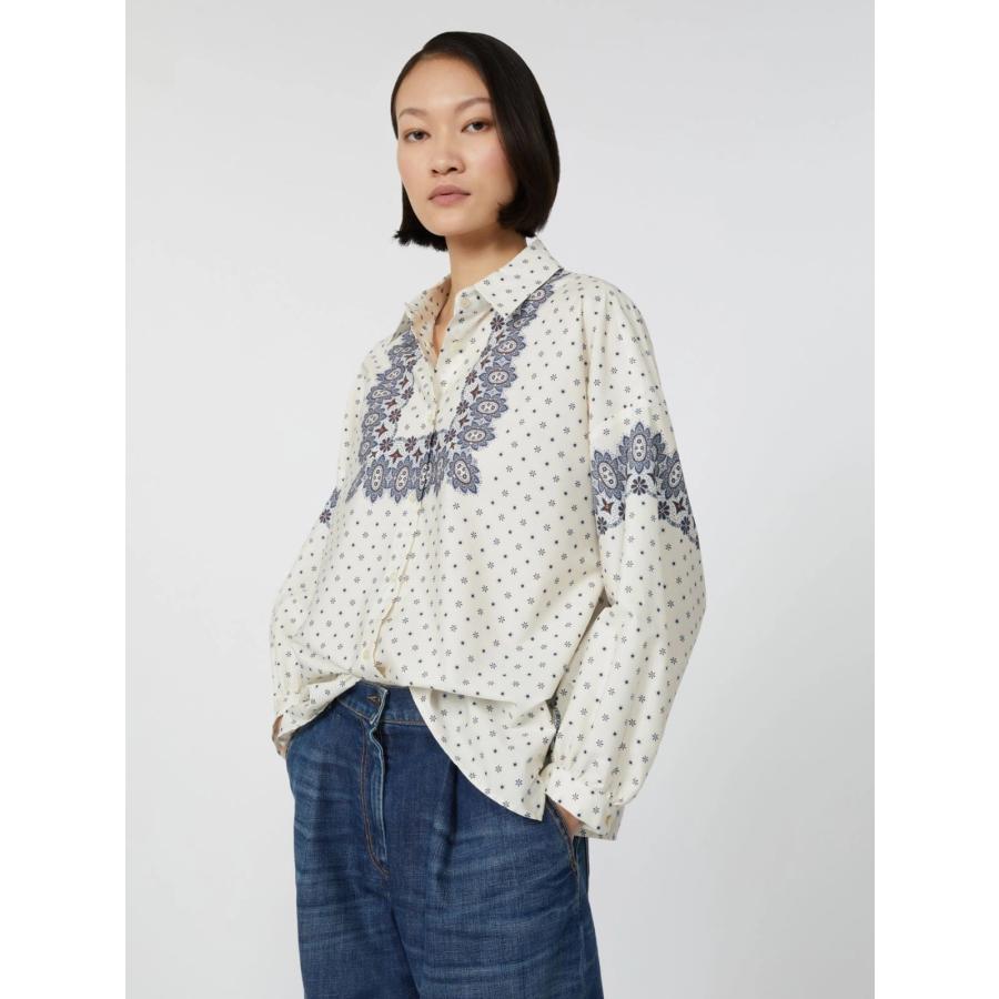 【並行輸入品】【セール30%OFF】MAX MARA WEEKEND レディース  ピュアコットンポプリン プリントシャツ 長袖`ブルー‘ `ピンク‘ ADDA-SHIRT | MAXMARA WEEKEND LINE | 09