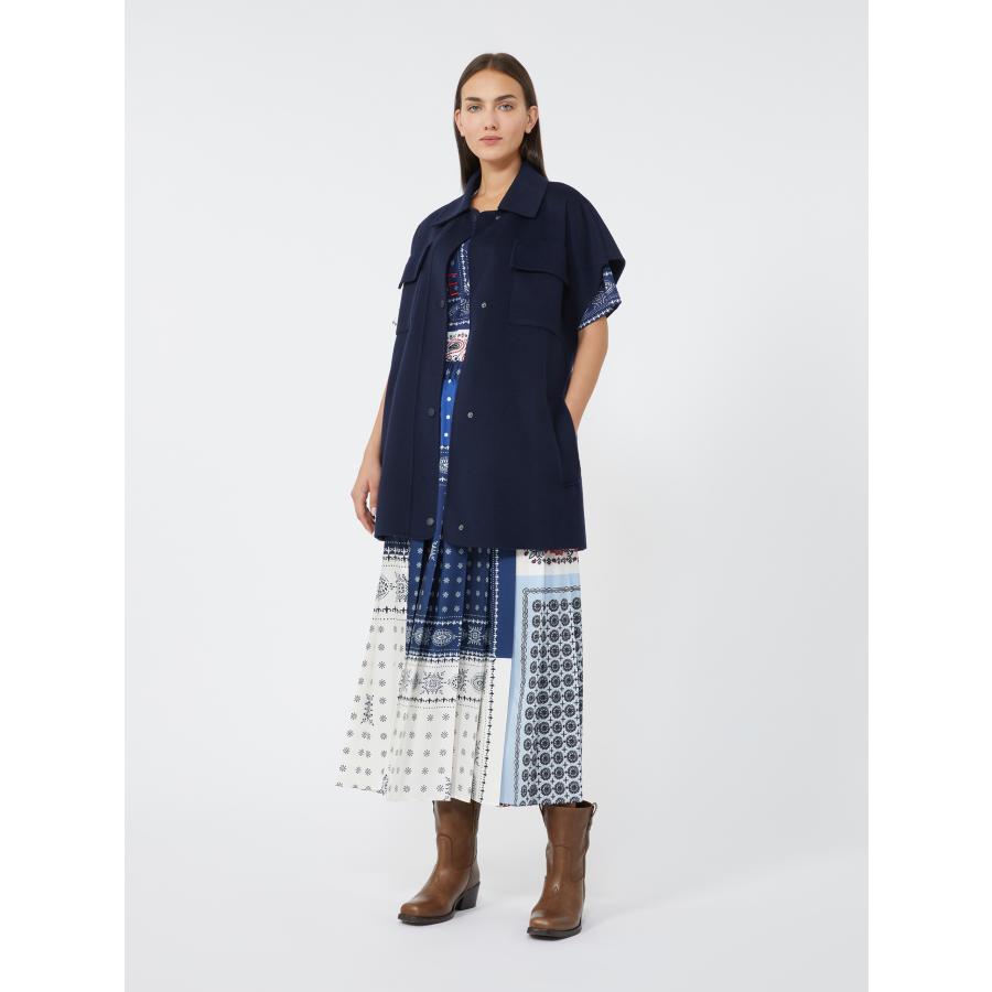 【並行輸入品】【限定40%OFF 】MAX MARA  WEEKEND   レディース ウール ブレンド ダブルフェイス ノースリーブジャケット`ネイビー`ELEGIA-COATの画像