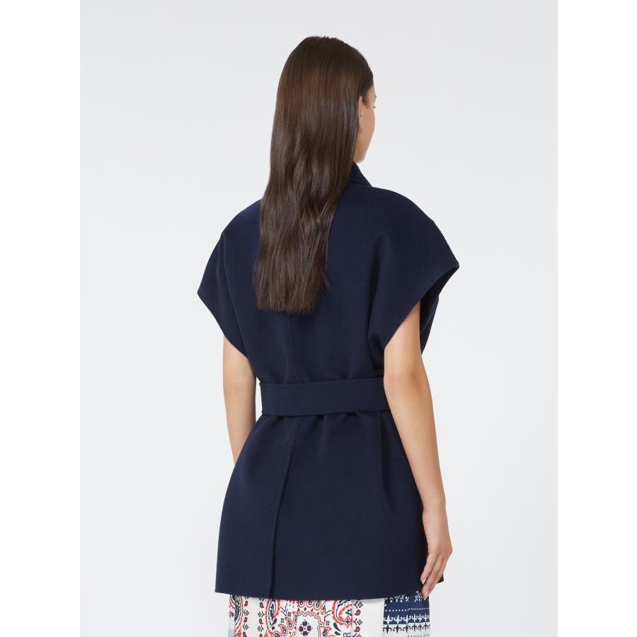 【並行輸入品】【限定40%OFF 】MAX MARA  WEEKEND   レディース ウール ブレンド ダブルフェイス ノースリーブジャケット`ネイビー`ELEGIA-COATの画像