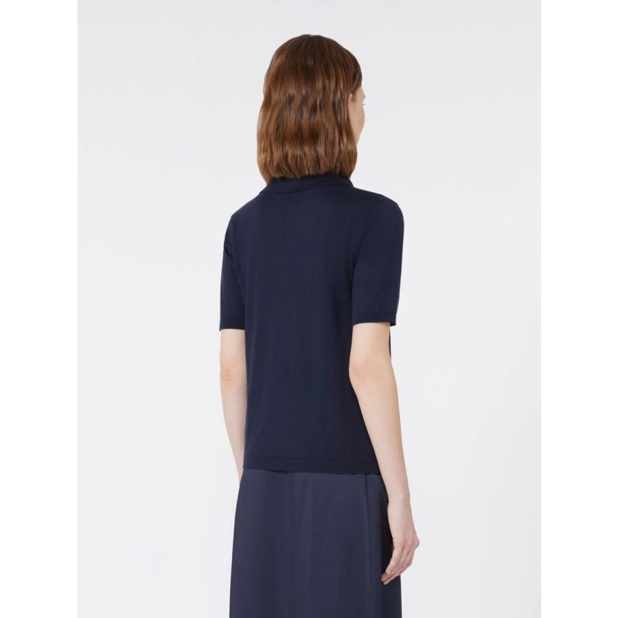 【並行輸入品】【セール35%OFF】MAX MARA  WEEKEND  レディース シルク コットン ポロ ニット 半袖  `ネイビー ` RONCOLO-POLOの画像