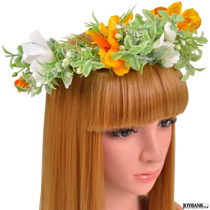 花冠 花かんむり ナチュラルカラー フラワー 王冠 イエロー ホワイト ウェディング フォト カローラ ヘアアクセサリー イベント 発表会 Km 846 ワールドインポートjj 通販 Yahoo ショッピング