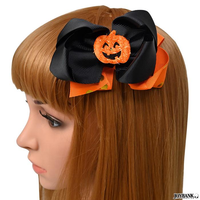 ヘアクリップ ハロウィン バイカラー リボン 可愛い おばけ パンプキン ヘアアクセサリー3color｜prettygirl｜12