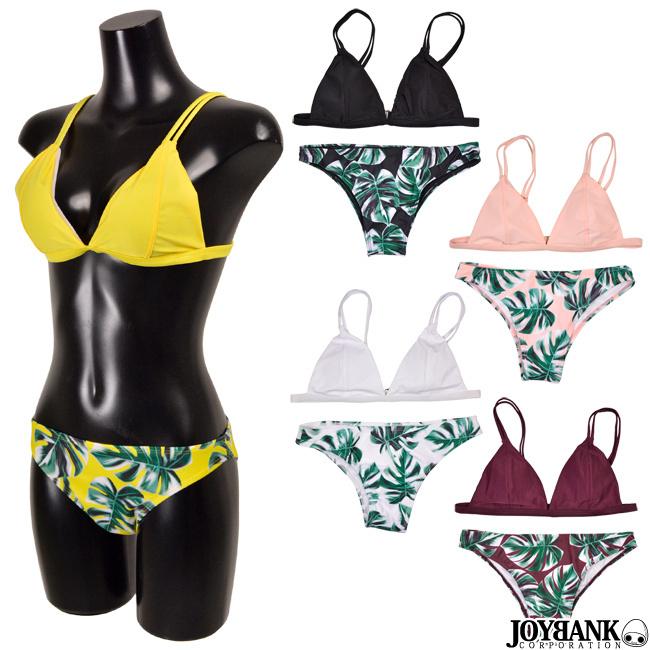 レディース 水着 ビキニ ボタニカル リーフ 5color シンプル 女性用 ビーチウェア 海 プール 夏 ゆうパケット1点まで M便 1 1 Mz1 ワールドインポートjj 通販 Yahoo ショッピング
