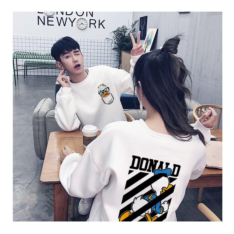 定番の冬ギフト 新作 ディズニー 厚手 ペアルック カップル 冬ドナルド トレーナー トレーナー スウェット
