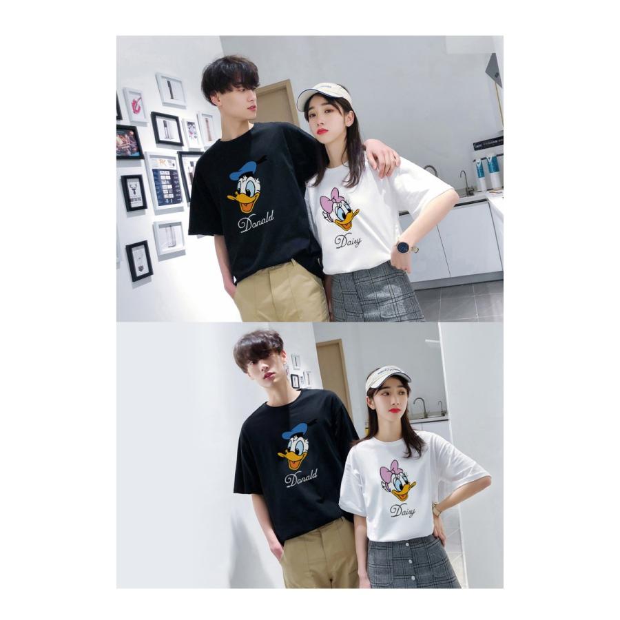 春 夏 ディズニー Tシャツ ペアルック カップル Tシャツ レディース Tシャツ ペア 半袖 Tシャツ カットソー キャラクター Duck T 524dd Zealon 通販 Yahoo ショッピング