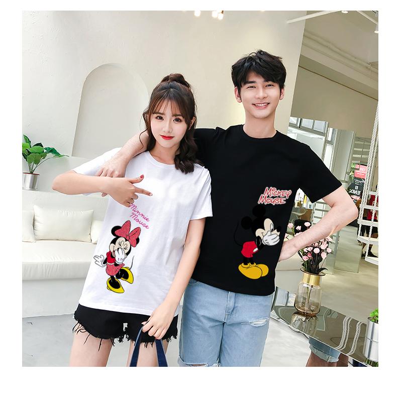 半袖 Tシャツ Rakuten ディズニー ミッキー ミニー 恋人 トップス ペアルック カップル レディース クルーネック カットソー ファッション メンズ ペア