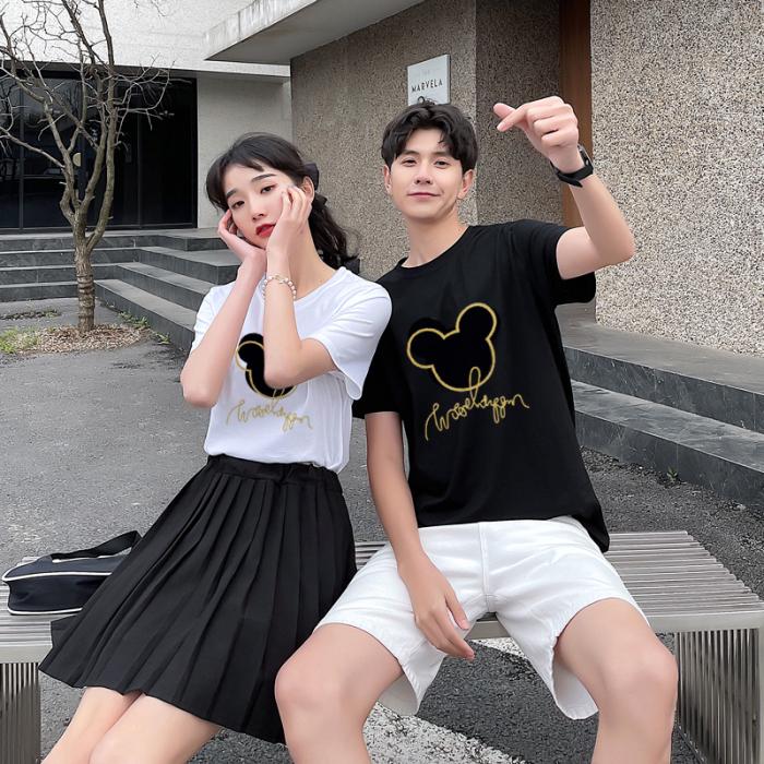 ディズニー トップス 半袖 Tシャツ ペア ペアルック ミッキー ミニー カットソー 恋人 カップル レディース メンズ ラウンドネック 韓国 ファッション T Po6oo Zealon 通販 Yahoo ショッピング