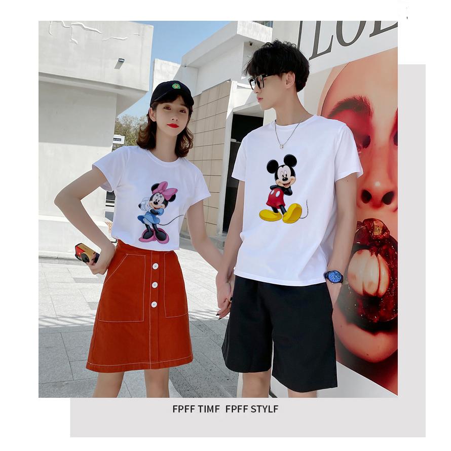 通販 カットソー Tシャツ ディズニー ミニー ミッキー ペアルック ゆったり ファッション 韓国 クルーネック トップス 恋人 半袖 レディース メンズ カップル 半袖 サイズ ミニー 2xl Dev Sky Brokers Com