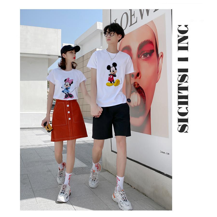 通販 カットソー Tシャツ ディズニー ミニー ミッキー ペアルック ゆったり ファッション 韓国 クルーネック トップス 恋人 半袖 レディース メンズ カップル 半袖 サイズ ミニー 2xl Dev Sky Brokers Com