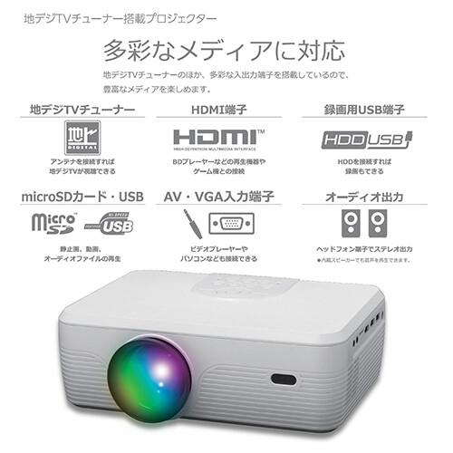 地デジTVチューナー内蔵プロジェクター こちらの商品はメーカー直送のため 約1