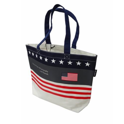 Bandiera (バンディエラ) トートバッグ L  USA  10702　（BLT-001） アメリカ 国旗 星条旗 地図 ジッパーなし |  | 01