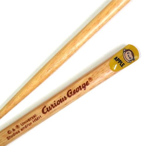 おさるのジョージ(キュリアスジョージ) ぷっくり箸 りんご  おさるのジョージ 黄色 Curious George おはし 箸 はし 12760 |  | 01