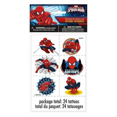 スパイダーマン タトゥーシール  24個入り  タトゥー ステッカー シール 子供会 景品 インポート キッズタトゥー 12790 | 