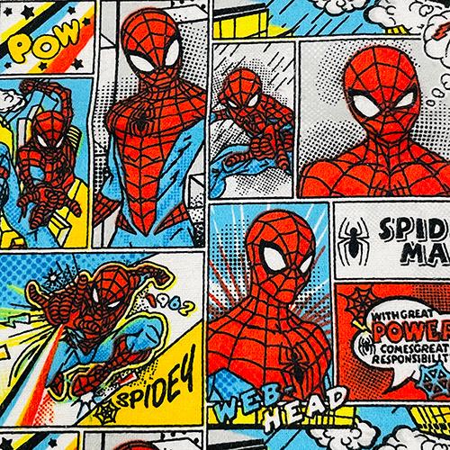 ネル 生地 布 綿100％ （ スパイダーマン ） 【50cm以上10cm単位
