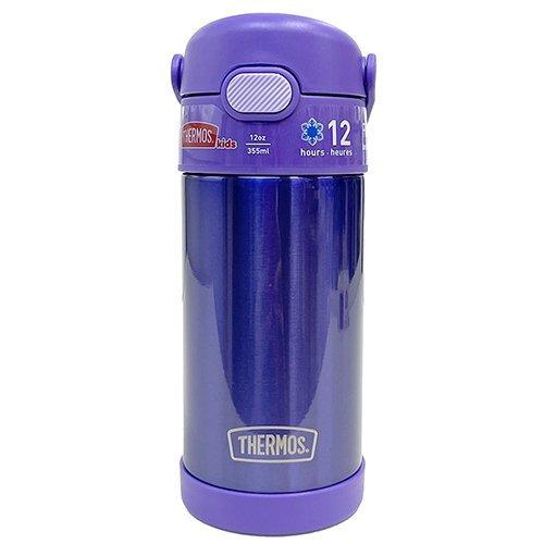 サーモス ストローボトル 無地 12oz F410 パープル Thermos ランチグッズ 保冷 355ml ワンタッチ 水筒 ランキング22 ステンレス ストロー
