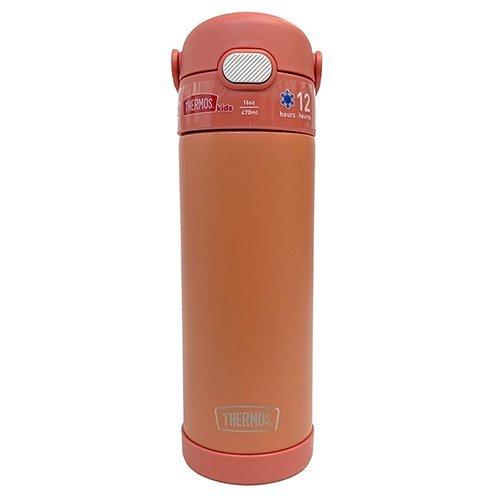 サーモス 直飲み ボトル 16oz. F411 ( アプリコット ) 15660 THERMOS 水筒 保冷 470ml ステンレス ワンタッチ スリム 軽量 ランチグッズ Apricot｜pretzel