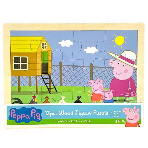ペッパピッグ 木製 ジグソーパズル Farm Fun d ペッパ おもちゃ グッズ 贈呈 知育玩具 パズル 幼児 こども 木 ウッドパズル 送料無料 かわいい 海外