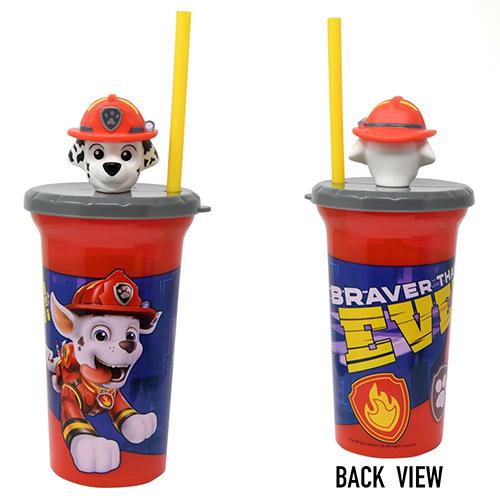 パウパトロール プラスチック ストロー付き カップ （マーシャル