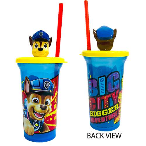 パウパトロール プラスチック ストロー付き カップ （チェイス） 15874