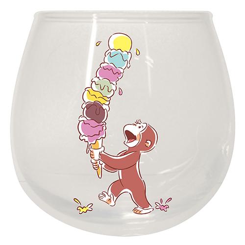 おさるのジョージ ゆらゆらグラス ( アイスクリーム ) 16201 ジョージ グッズ 食器 ガラス グラス コップ タンブラー かわいい キャラ雑貨 | 