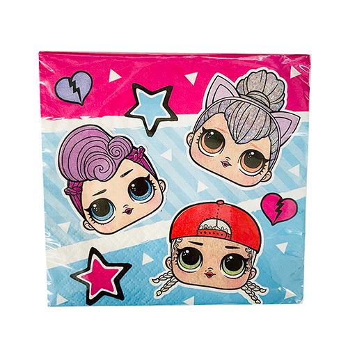 LOL サプライズ 紙ナプキン 3キャラ (S) 16枚入り 16553 LOL ペーパーナプキン 使い捨て デコパージュ 誕生日 エルオーエル  パーティーグッズ |  | 01