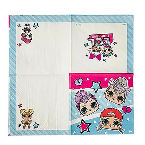 LOL サプライズ 紙ナプキン 3キャラ (S) 16枚入り 16553 LOL ペーパーナプキン 使い捨て デコパージュ 誕生日 エルオーエル  パーティーグッズ |  | 02