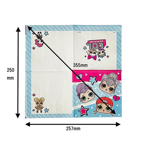 LOL サプライズ 紙ナプキン 3キャラ (S) 16枚入り 16553 LOL ペーパーナプキン 使い捨て デコパージュ 誕生日 エルオーエル  パーティーグッズ |  | 03