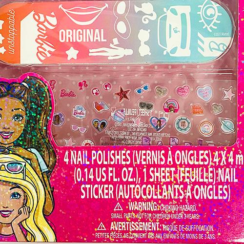 バービー ネイル セット ( 4色 ) 16769 マニキュア はがせる 水溶性 はがせるマニキュア Barbie キッズ コスメ ネイルシール 爪やすり フト プレゼント 輸入品 |  | 03