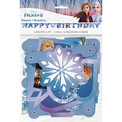 アナと雪の女王 2 バースデーバナー 16902 バナー HAPPYBIRTHDAY FROZEN アナ雪 紙 装飾 デコレーション 誕生日 パーティー ディズニー キャラクター グッズ | 