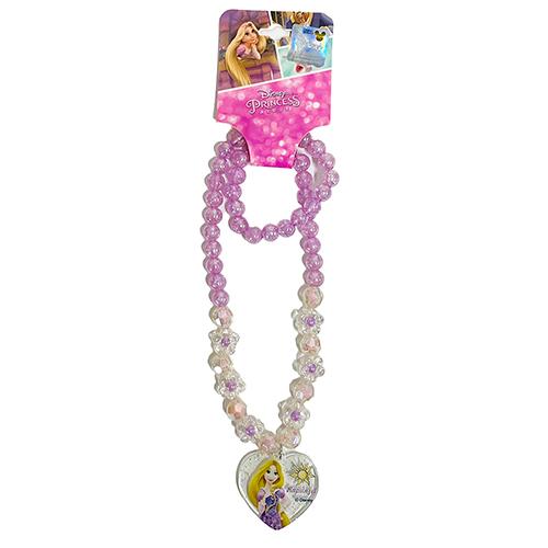 ディズニープリンセス フラワー ビーズ ネックレス ( ラプンツェル ) 16933 アクセ アクセサリー ペンダント ハート 花 クリアビーズ | 