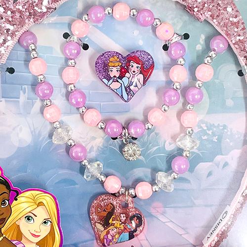 【訳あり】 ディズニープリンセス アクセサリー 4点 セット 17122bc ティアラ カチューシャ ブレスレット 腕輪 リング 指輪 ネックレス ピンク キラキラ |  | 01