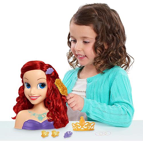 ディズニープリンセス NEW スタイリングヘッド アリエル 17142 おもちゃ 人形 ドール ヘアセット リトルマーメイド ヘアブラシ ゴム 輸入品 インポート USA｜pretzel｜02