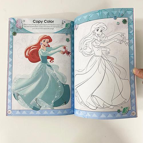 ディズニープリンセス アクティビティーブック 色鉛筆付き 17312 ぬりえ 迷路 英語 お家遊び アリエル ラプンツェル ベル ジャスミン Disney princes |  | 03