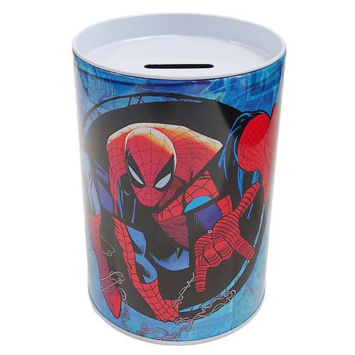 スパイダーマン 貯金箱 ( ブルー ) 17341a ちょきんばこ バンク 缶