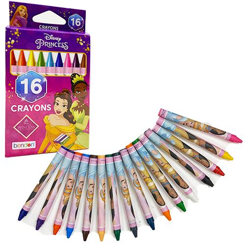 ディズニープリンセス クレヨン 16色入り 17603 くれよん 文房具 塗り絵 お絵かき Disney ディズニー ラプンツェル ベル CRAYONS 輸入品 インポート | 