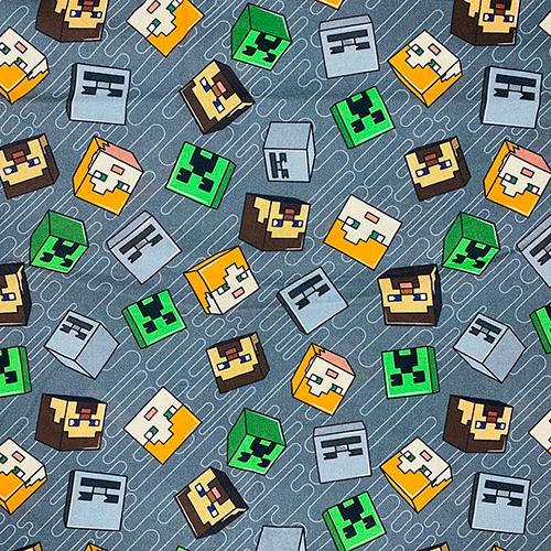 生地 布 綿100％ ( マインクラフト フェイス ) 【50cm以上10cm単位】17795 キャラクター生地 Minecraft マイクラ コットン ハンドメイド 輸入品 インポート | 