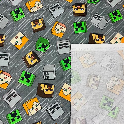 生地 布 綿100％ ( マインクラフト フェイス ) 【50cm以上10cm単位】17795 キャラクター生地 Minecraft マイクラ コットン ハンドメイド 輸入品 インポート |  | 03