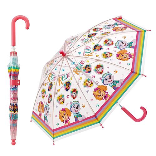 パウパトロール レスキュー 傘 雨具 キッズ ビニール傘 40cm 17943 手開き 安全 雨傘 かさ 軽量 おなまえ札付き グラスファイバー パウパト PAWPATROL | 