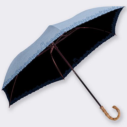 Dick Bruna ( ディック・ブルーナ ) 折り畳み 傘 持ち手バンブー 水色