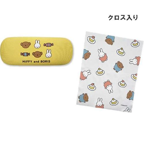 ミッフィー メガネケース ( キャンディー ) 18033 miffy＆Boris sweets patisserie 眼鏡ケース メガネ入れ 収納 メガネクロス 白 ホワイト DBM-1786｜pretzel｜02