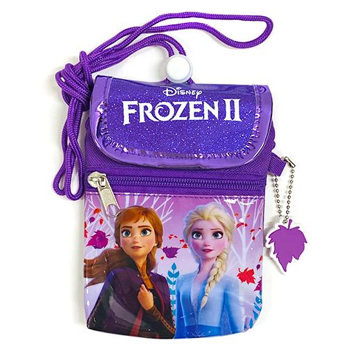 アナと雪の女王 2 ショルダー ミニ ポーチ ( 濃パープル 葉っぱ 