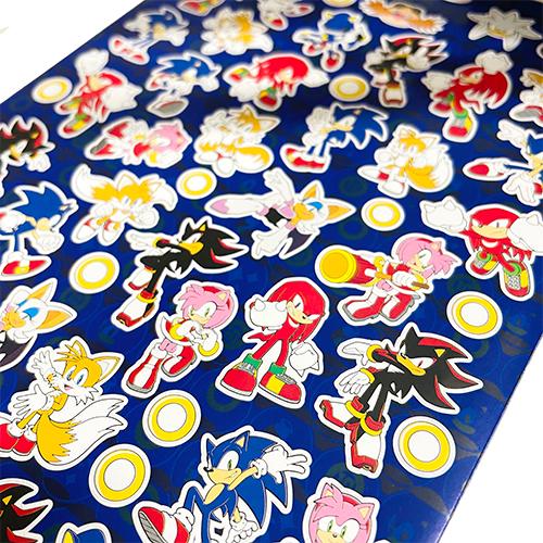 ソニック ステッカー ブック OVER300 4シート ぷくぷくシール 18429