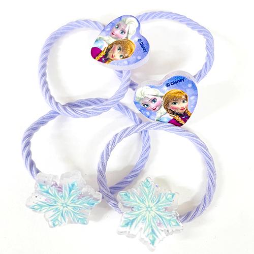 アナと雪の女王 ハートビーズ ダイカット ヘアゴム 4つセット ( 太ゴム