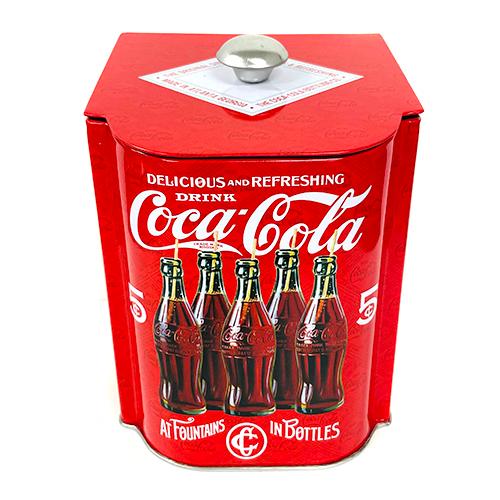 コカ・コーラ スクエア キャニスター ブリキ 缶 ( フロント 5ボトル