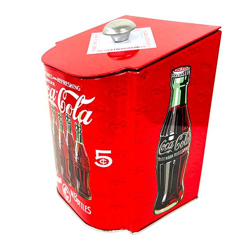 コカ・コーラ スクエア キャニスター ブリキ 缶 ( フロント 5ボトル