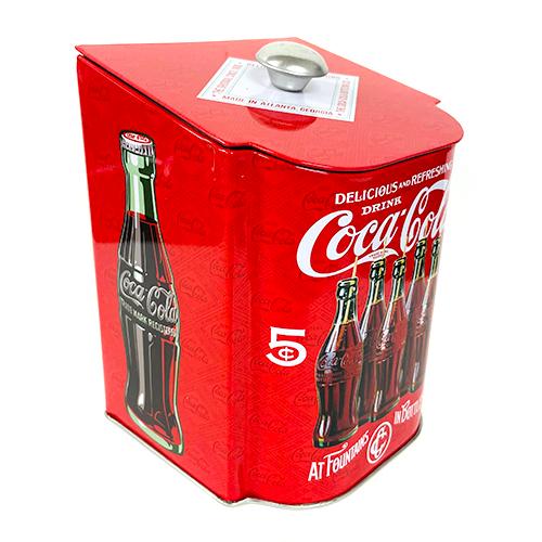 コカ・コーラ スクエア キャニスター ブリキ 缶 ( フロント 5ボトル